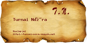 Turnai Nóra névjegykártya